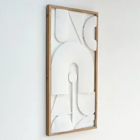 Dimensional Abstract White Wooden Frame Wall Art