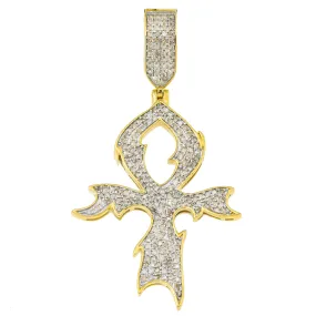 10K GOLD DIAMOND ANKH PENDANT 1.00 CT