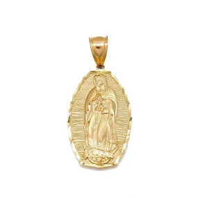 10K GOLD MOTHER MARY PENDANT 1.87"