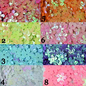 14mm Iridescent Flower Shape Sequins/Confetti Glitter w/hole/Embellishment Bridal Craft/Loose Paillettes,Wholesale Flower Sequins ,Shimmer