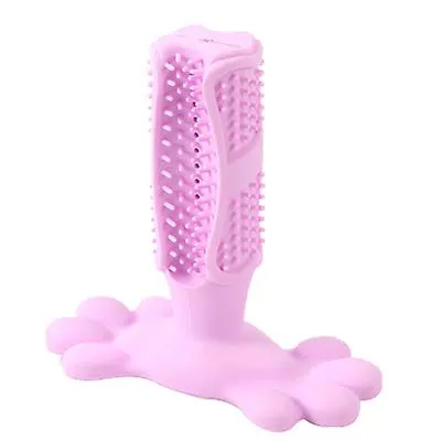 156mm*155mm pink Dog Pet Toothbrush Toy Clean Teeth Brushing Stick Brush Mouth Chewing Cleaner AZ22928