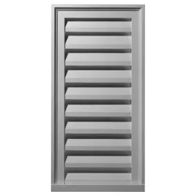 18'W x 34'H x 1 1/8'P Rectangle Urethane Gable Vent Louver, Non-Functional