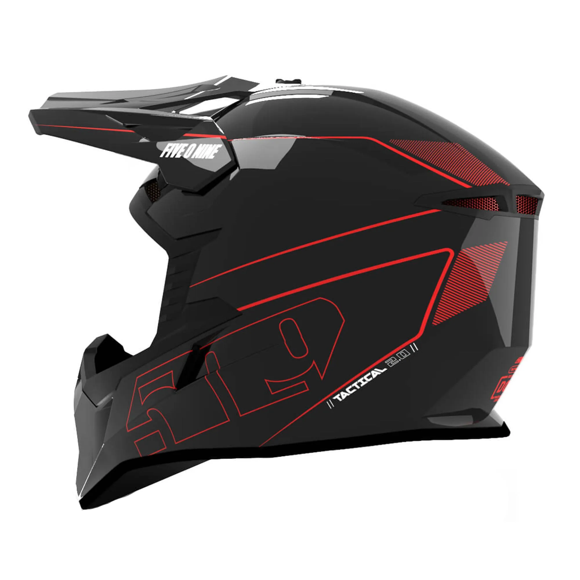 509  Youth Tactical 2.0 Offroad Helmet Venturi Vent DOT ECE Certified Black Red