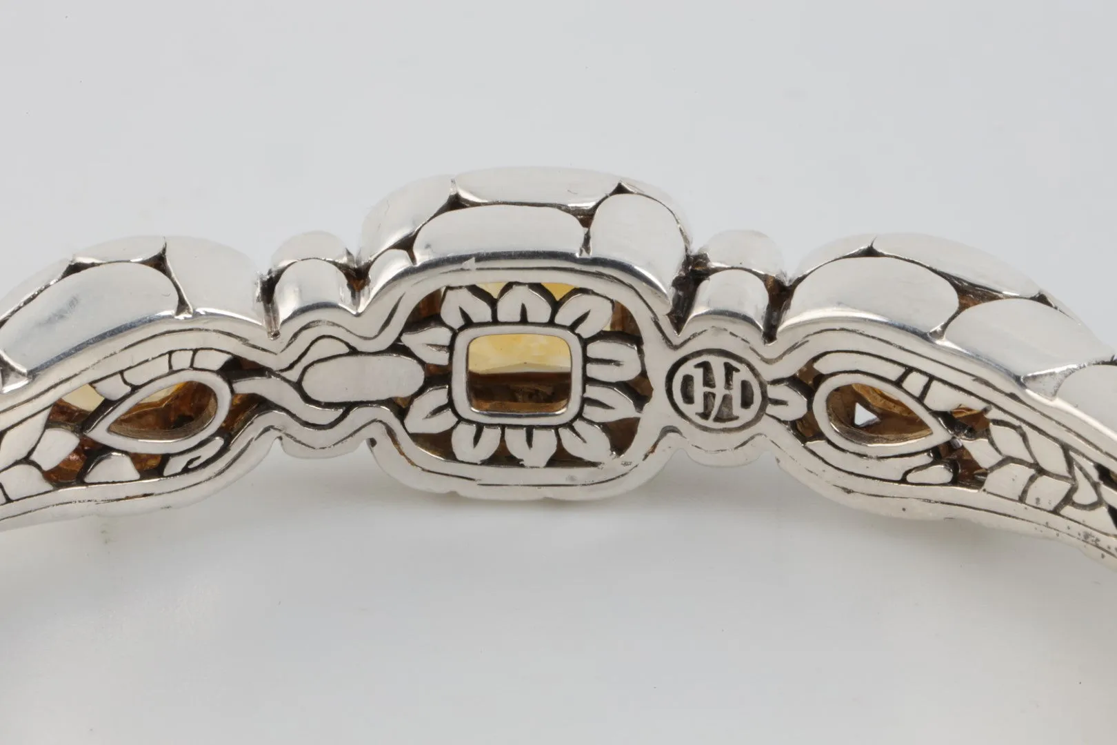 7.5" John Hardy 925 Silver 5.44tcw Citrine Cuff Bracelet (30.86g.)