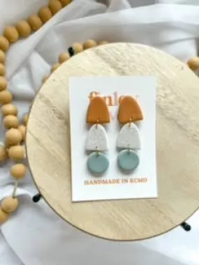 Abbey Dangles | Honey   Turquoise | Clay Earrings