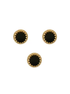 Accented Edges Gold with Black 8mm Shirt Button