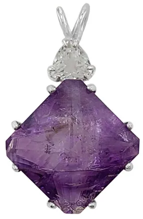 Amethyst Regular Magician Stone? with Trillion Cut White Topaz