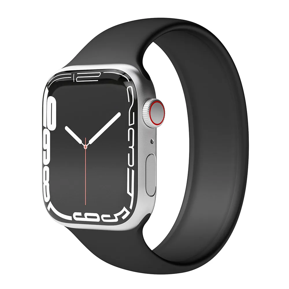 Apple Watch (38/40/SE/41MM) Vonmählen Solo Loop Large Silikone Rem - Sort