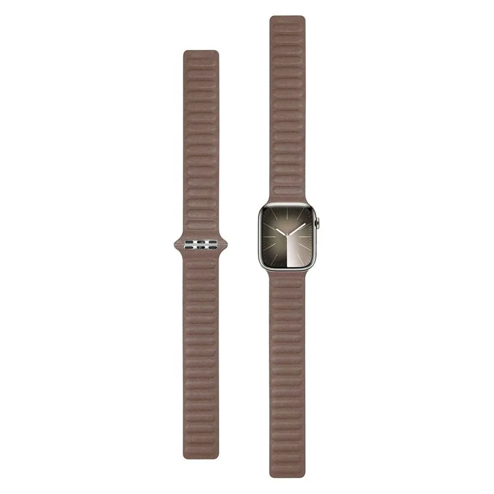 Apple Watch (42/44/SE/45/49mm) Lippa Magnetisk Finewoven Rem - Brun