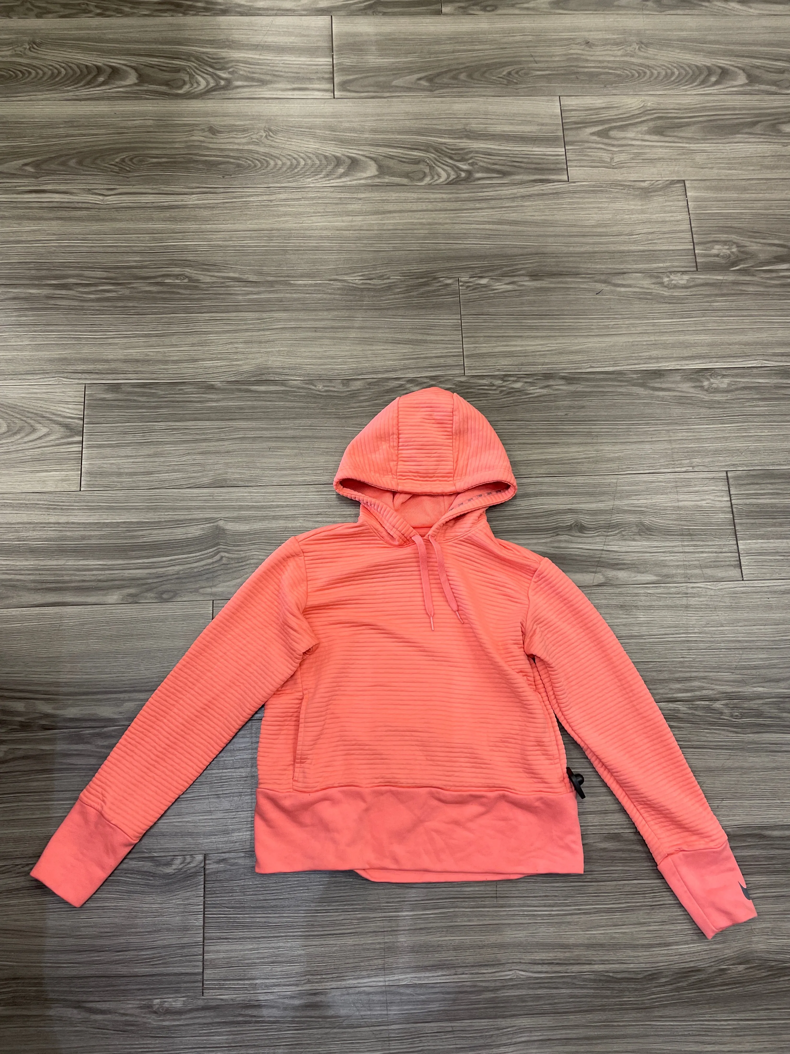 Athletic Sweatshirt Hoodie By Nike In Coral, Size: S