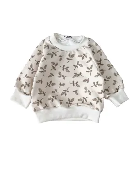 Baby cotton sweatshirt / simple flowers