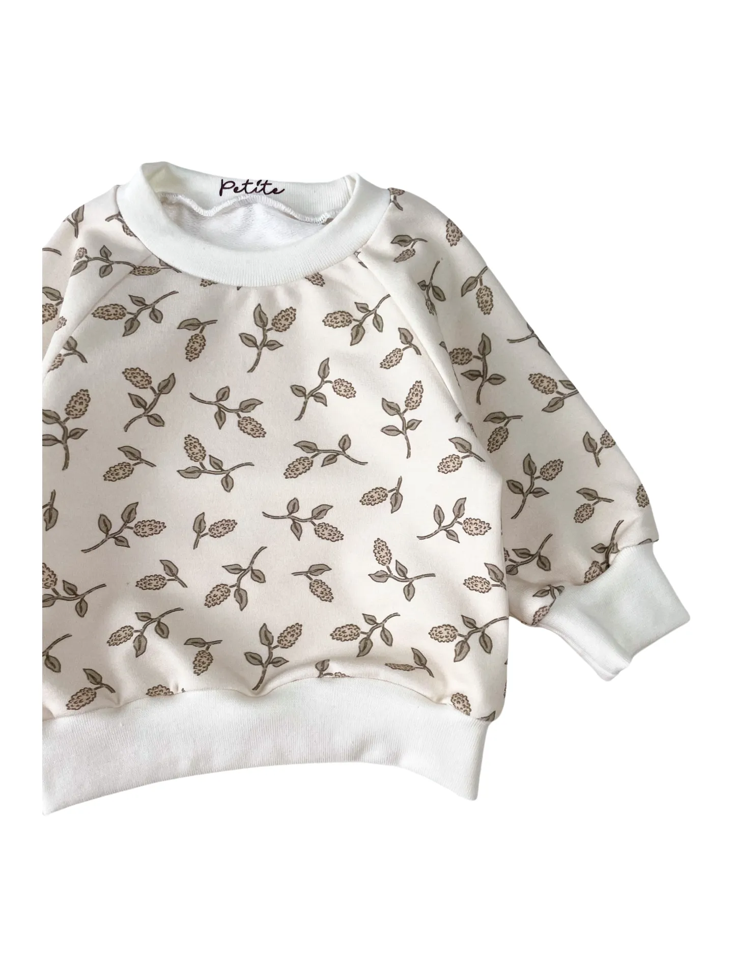 Baby cotton sweatshirt / simple flowers