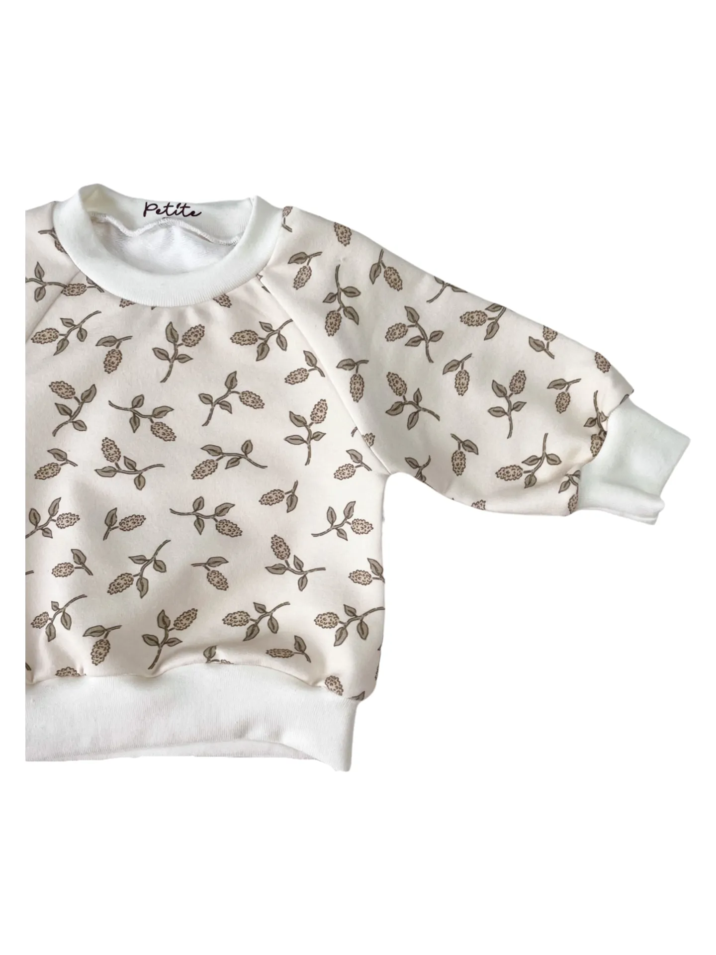 Baby cotton sweatshirt / simple flowers