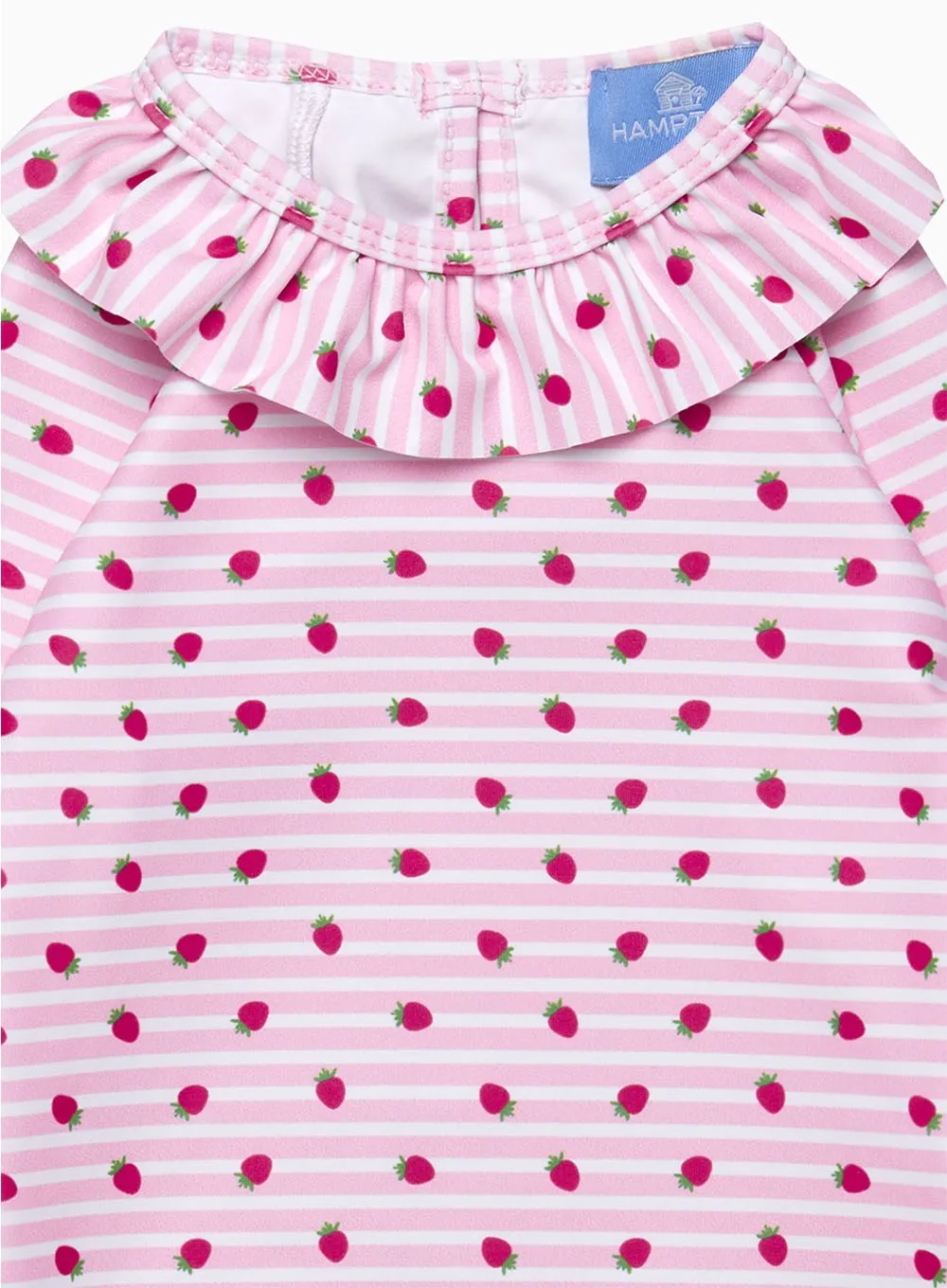 Baby Swimsuit in Pink Strawberry Stripe