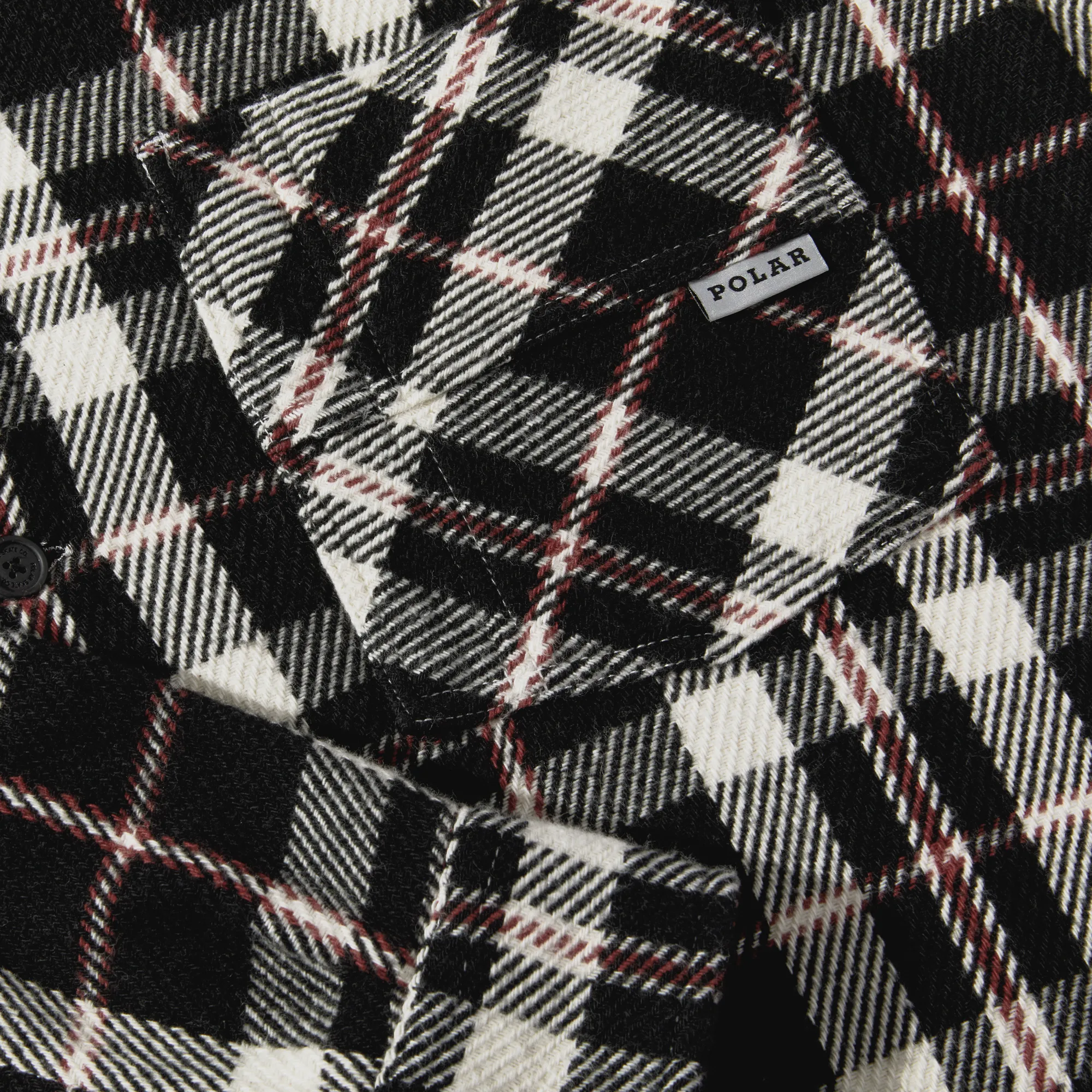 Big Boy Overshirt Flannel Black Cloud White Red