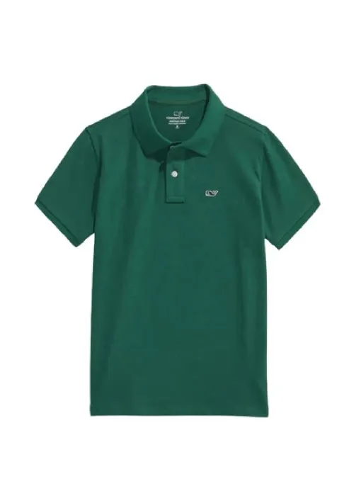 BOYS HERITAGE PIQUE POLO - TURF GREEN