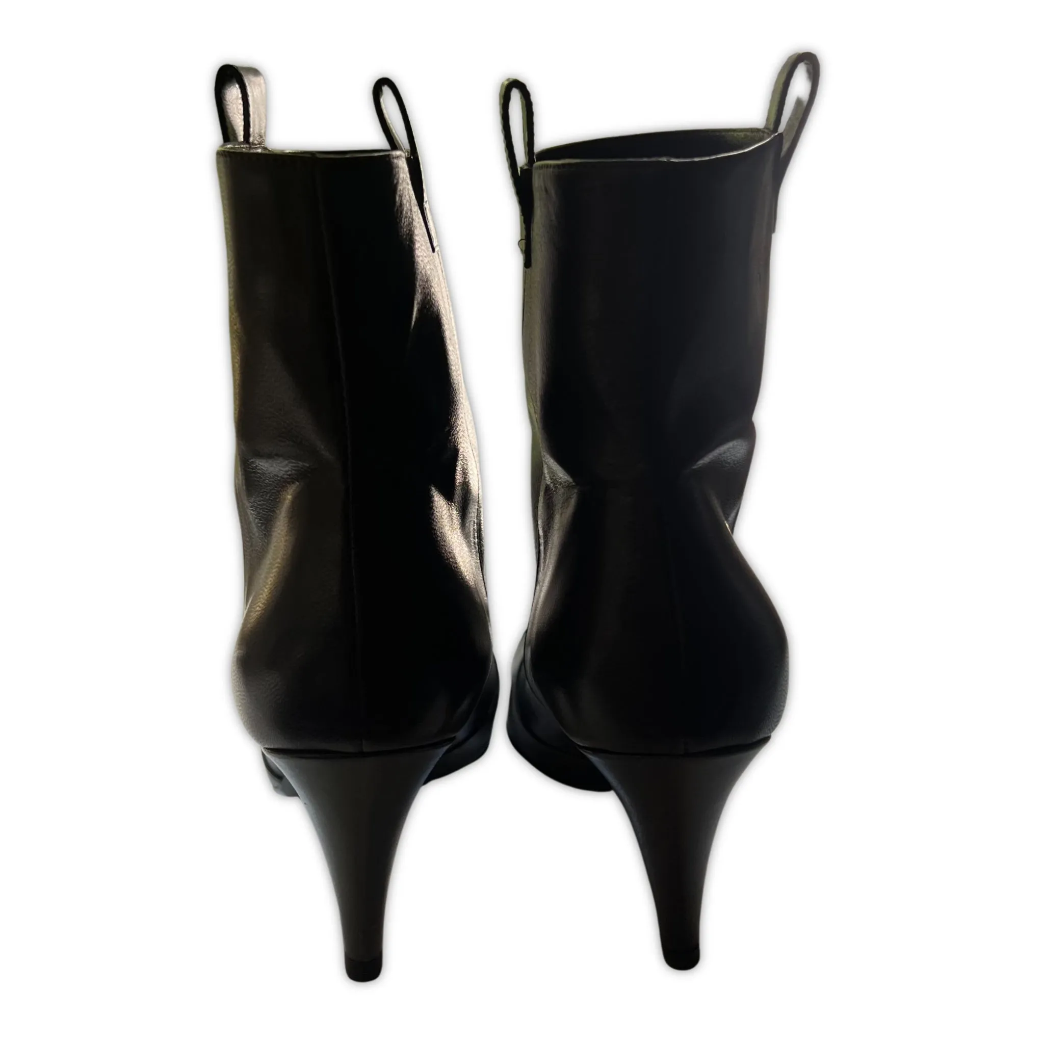 CHANEL Black Leather Boots | Size 38.5