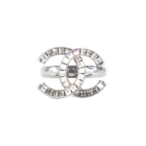 Chanel CC Crystal Logo Ring Costume Jewellery