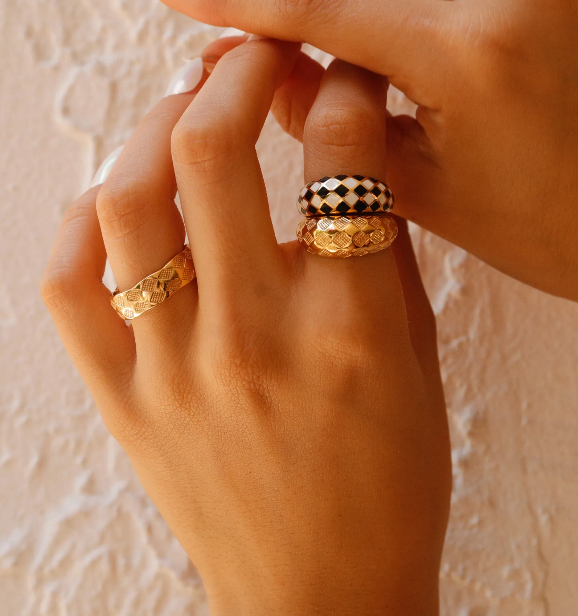 Checker Band Ring