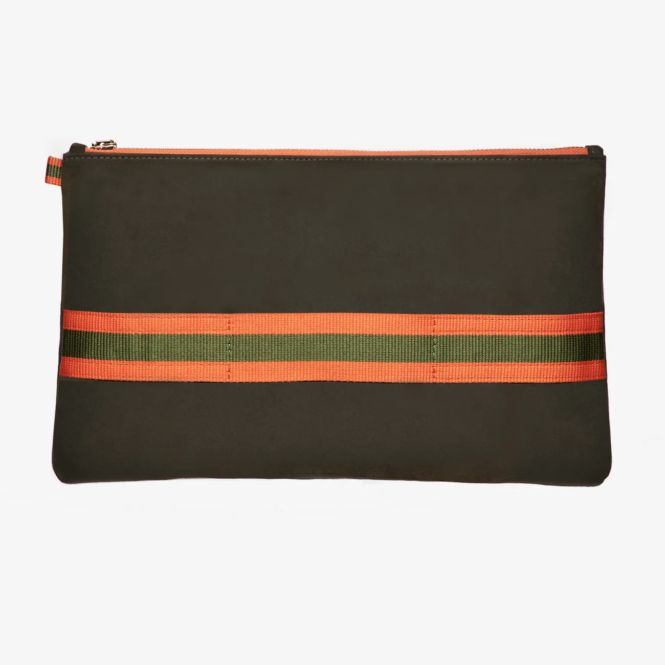 Clutch "Army Green" with golden print