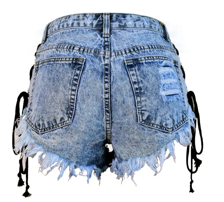 Corset Denim Shorts