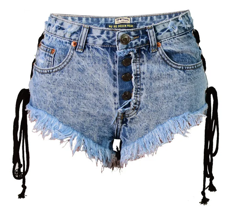 Corset Denim Shorts