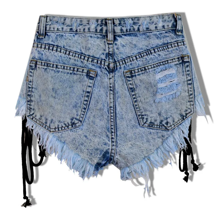 Corset Denim Shorts