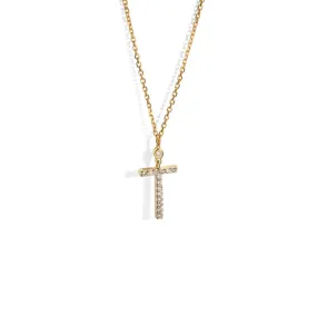 DIAMOND CROSS 10k GOLD NECKLACE