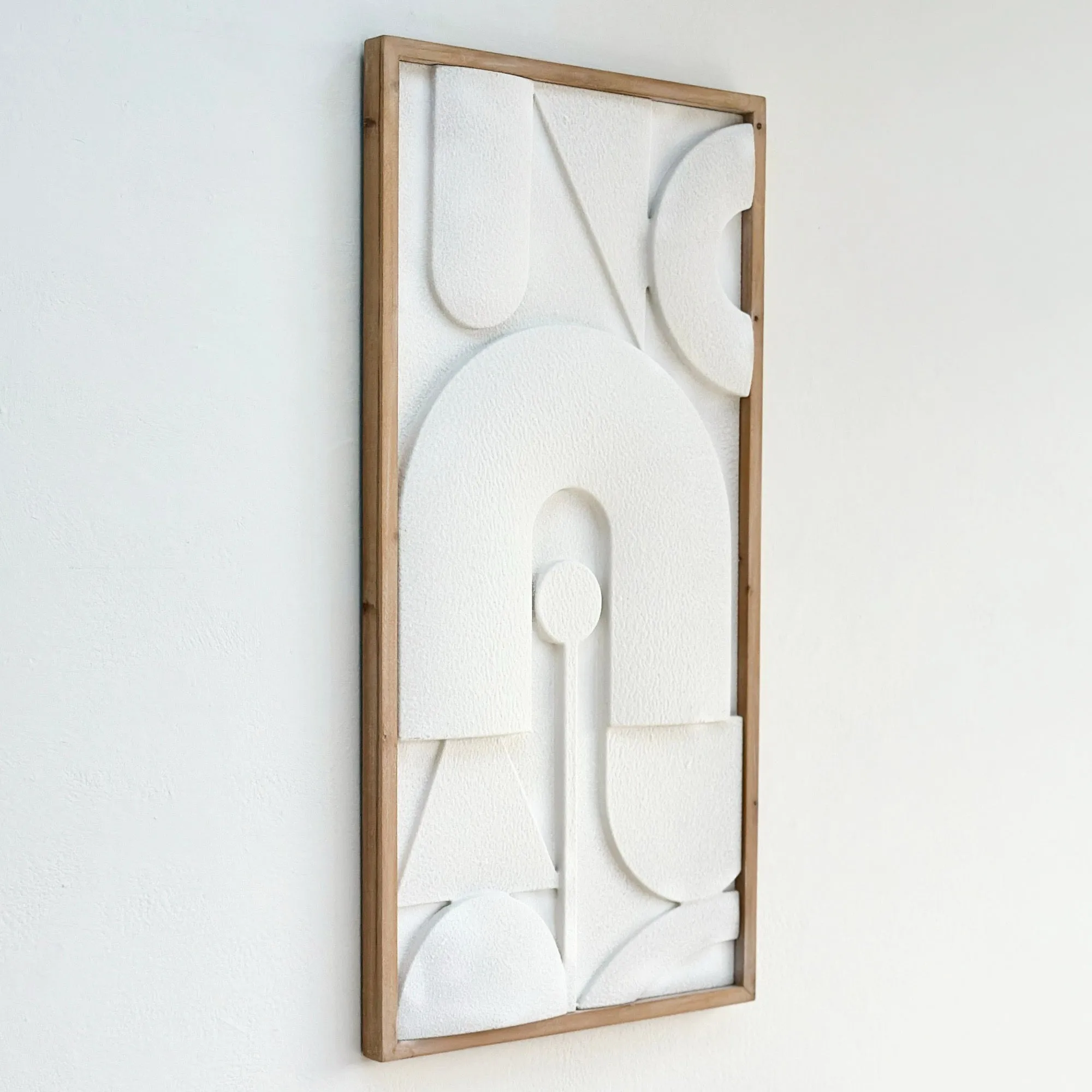 Dimensional Abstract White Wooden Frame Wall Art