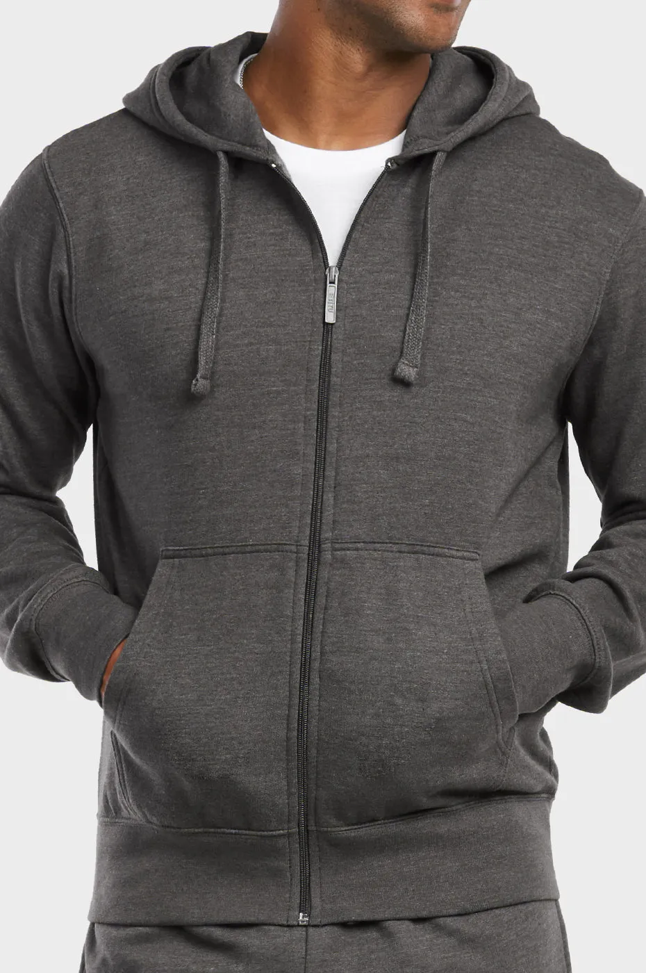 ET TU MEN'S LIGHTWEIGHT FLEECE ZIPPER HOODIE (HD2020E_CH-GR)