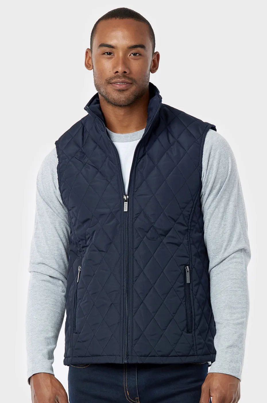 ET|TU MEN'S DIAMOND QUILTED PUFFER VEST (TAV500E_NAVY)