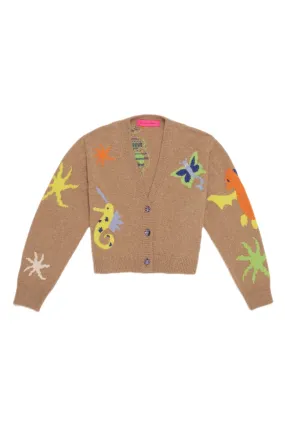 FANTASTICAL INTARSIA CASHMERE CARDIGAN