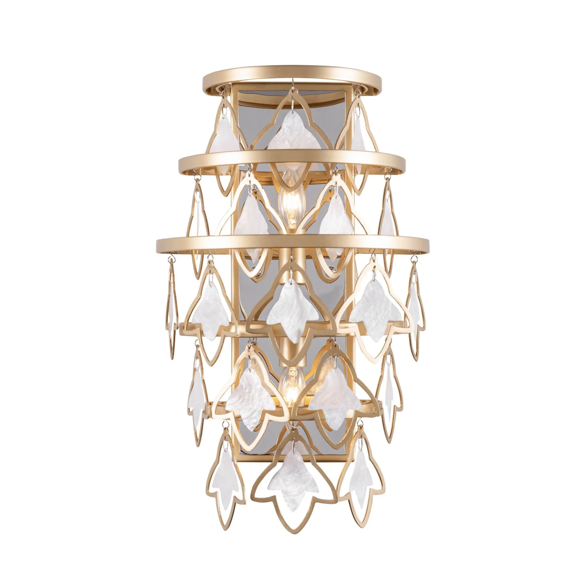 Fleur 386W02FG 2-Light Wall Sconce - French Gold