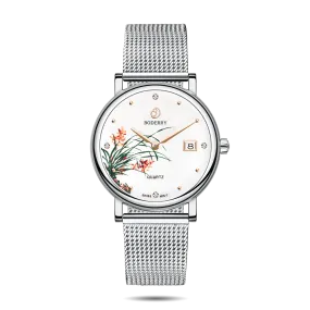 FLOWER - Swiss Quartz Movement Watch | Silver & Orchid