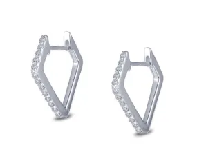 Geometric Simulated Diamond Huggie Hoop E0349CLP