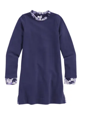 GIRLS RUFFLE NECK SWEATSHIRT DRESS