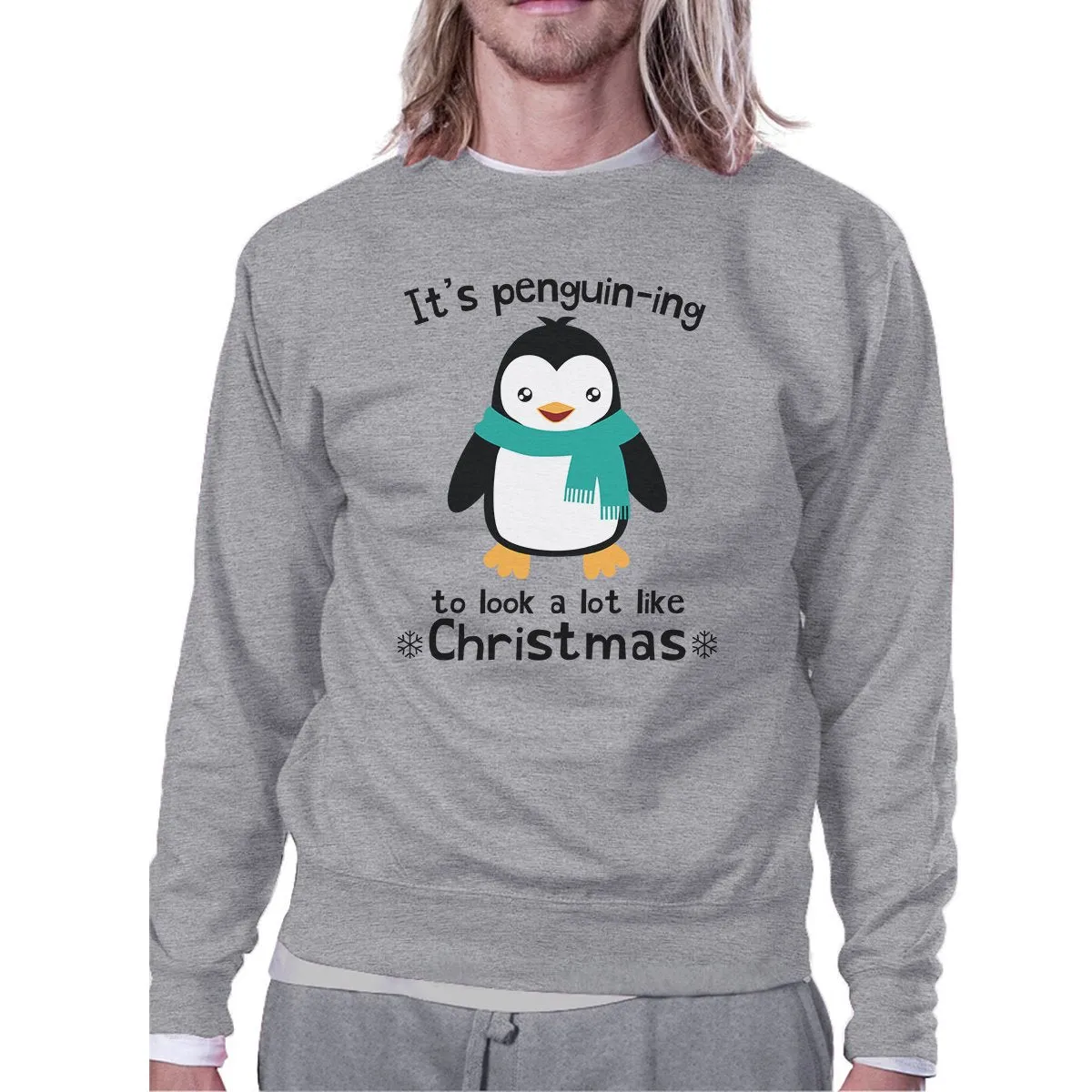 It's Penguin-Ing To Look A Lot Like Christmas Grey Sweatshirt