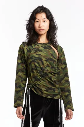 KARLA LAIDLAW - RUCHED LONG SLEEVE TEE CAMO