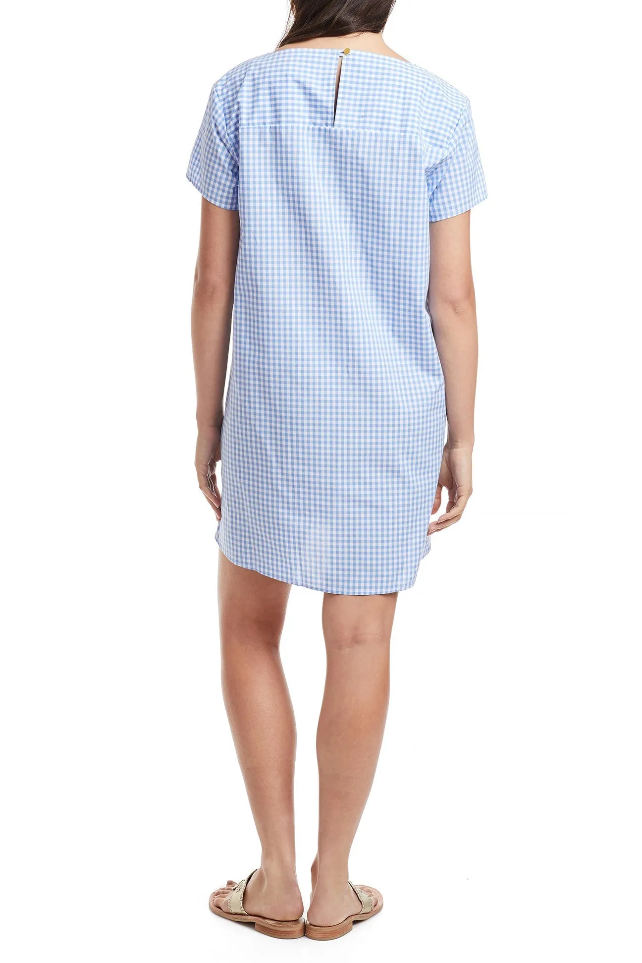 Ladies Oceanique Dress Wide Gingham Blue