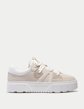 Laurel Court Lace-Up Low Trainer - Beige