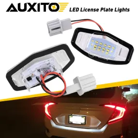 LED License Plate Lights Tag Light Lamp Assembly for 00-17 Honda Models Waterproof Rear License Plate Light Kits Xenon White Light