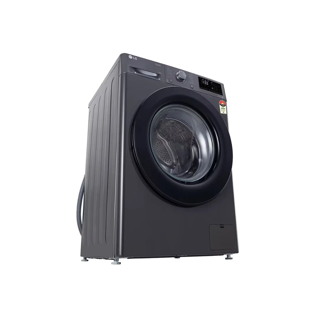 LG 8Kg Front Load Washing Machine, AI Direct Drive™ , Steam, Middle Black