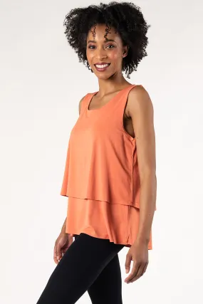 Marie Layered Bamboo Tank - Apricot