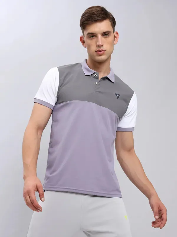 Men Colorblock Slim Fit Polo T-shirt with MATPIQ