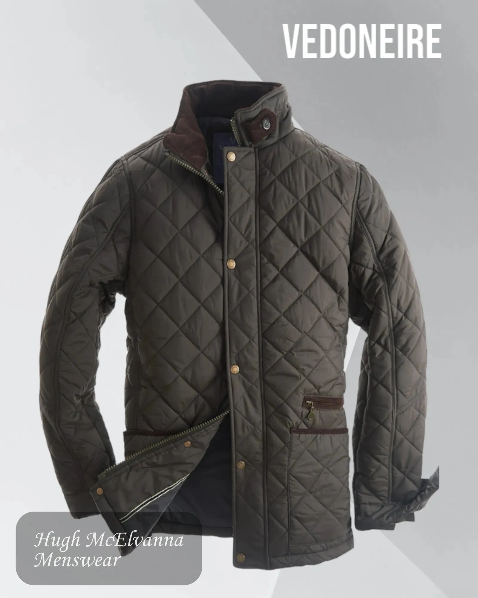 Mens OLIVE Quilted Jacket by Vedoneire Style: 3039