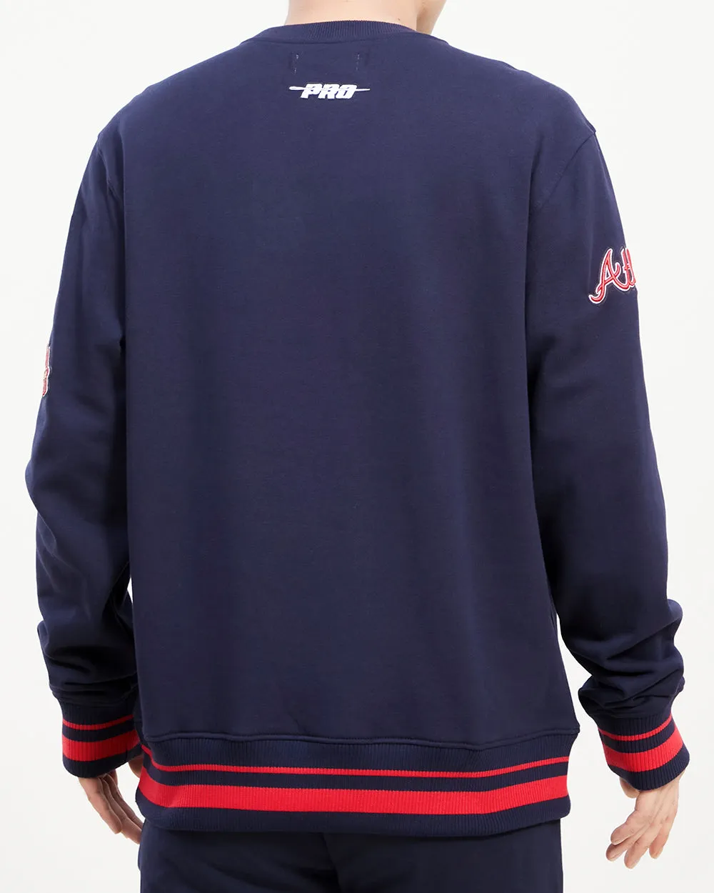 MLB ATLANTA BRAVES MASHUP MEN'S RIB CREWNECK (MIDNIGHT NAVY/RED/MIDNIGHT NAVY)