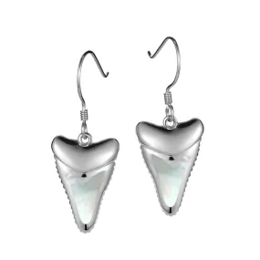 Mother of Pearl Warrior Mano Tooth Earrings