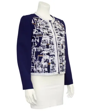 Navy 2011 Pre Fall Embroidered Jacket