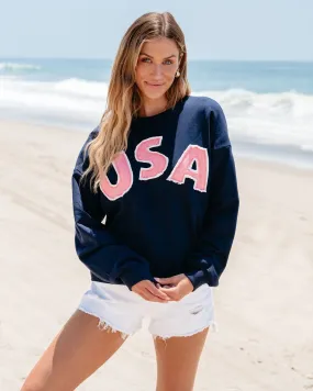 Navy USA French Terry Embroidered Sweatshirt - FINAL SALE