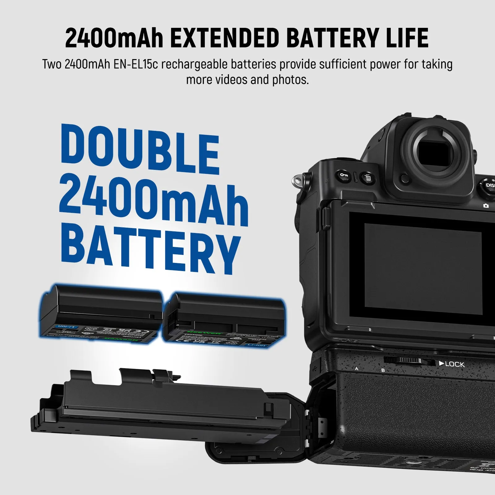 NEEWER MB-N12 Replacement Vertical Battery Grip for Nikon Z8